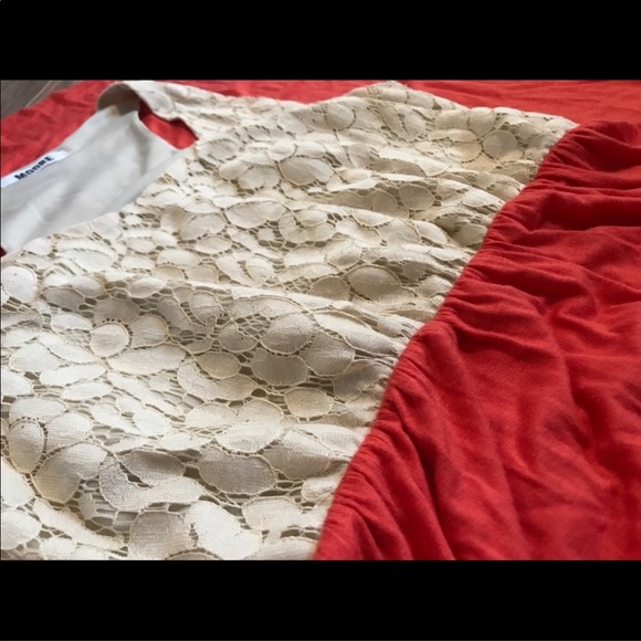 Cream and Coral lace maxi dress with lace top - Picture 3 of 3